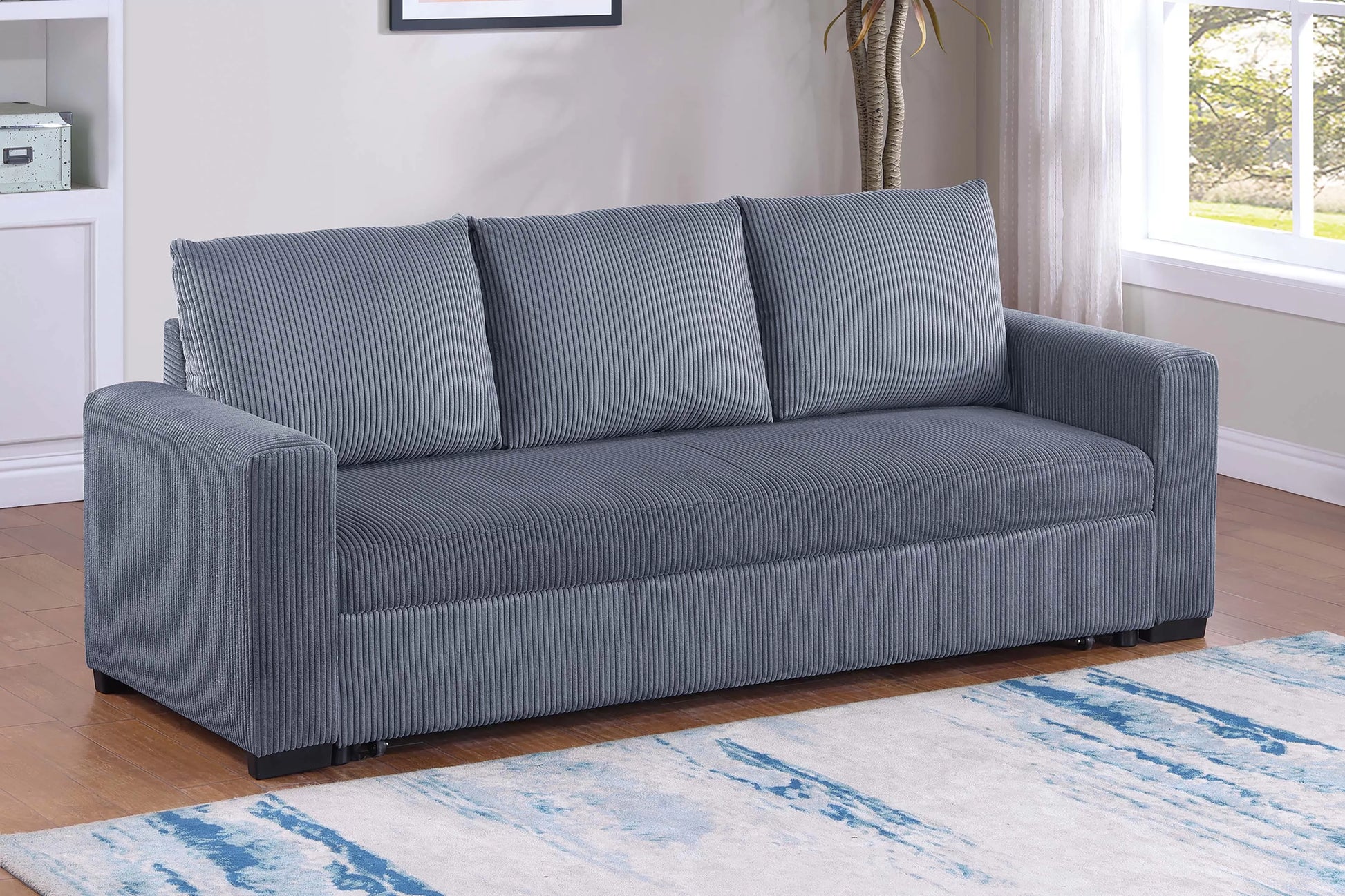 F8564 Dark Gray Convertible Sofa — main view