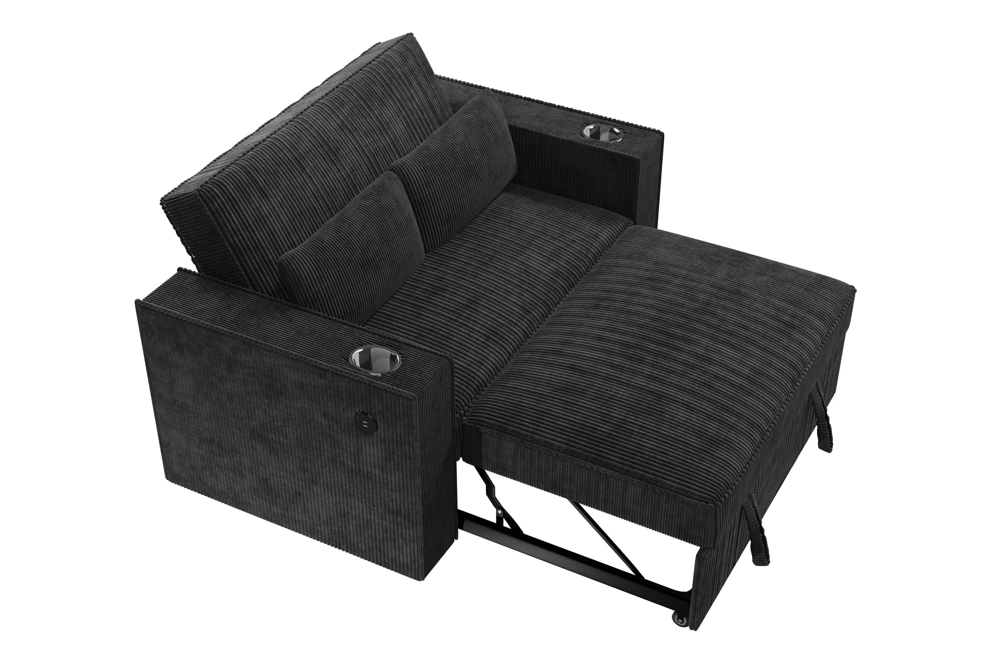 F8568 Black Convertible Sofa — view 6