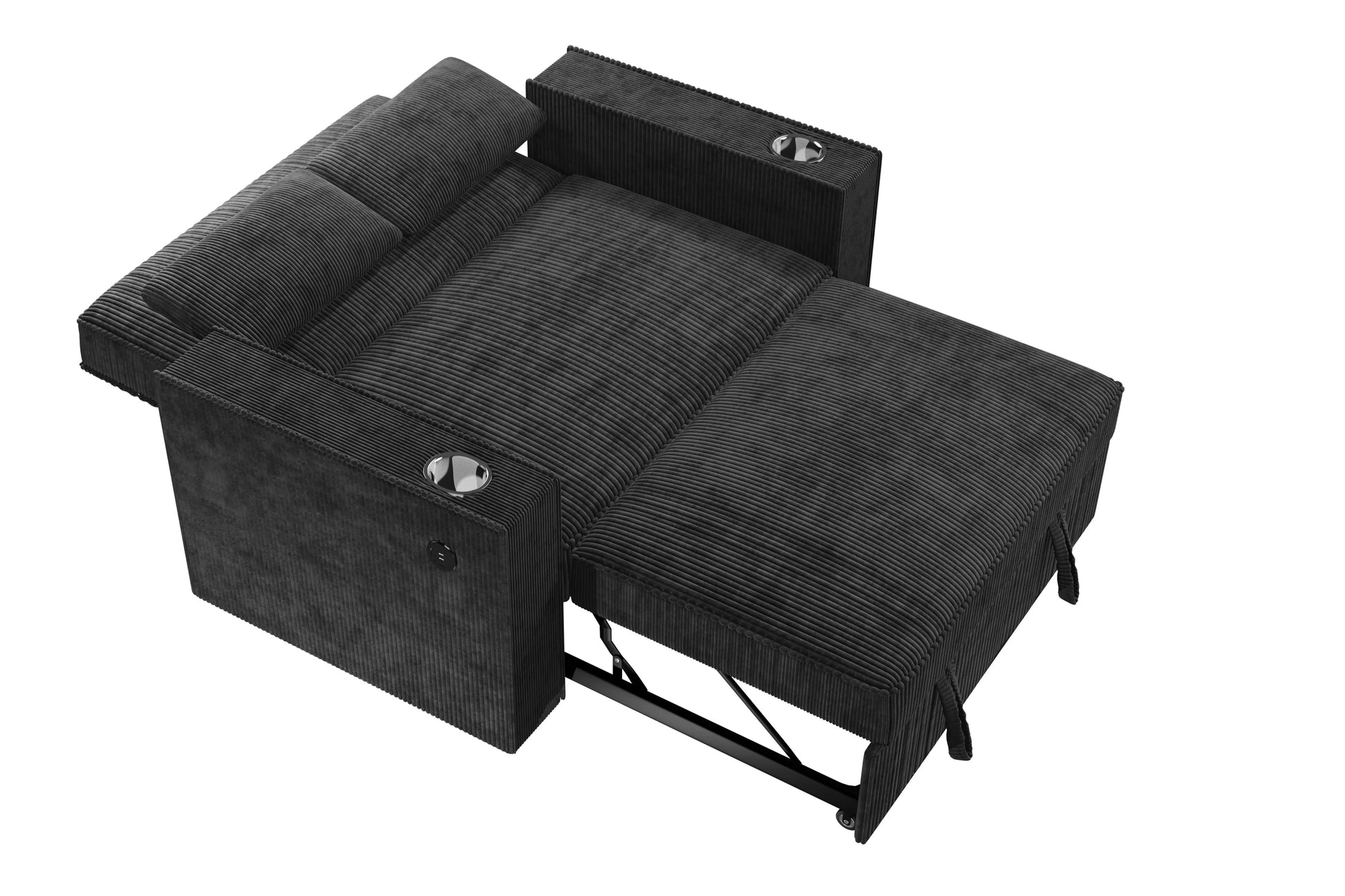 F8568 Black Convertible Sofa — view 7