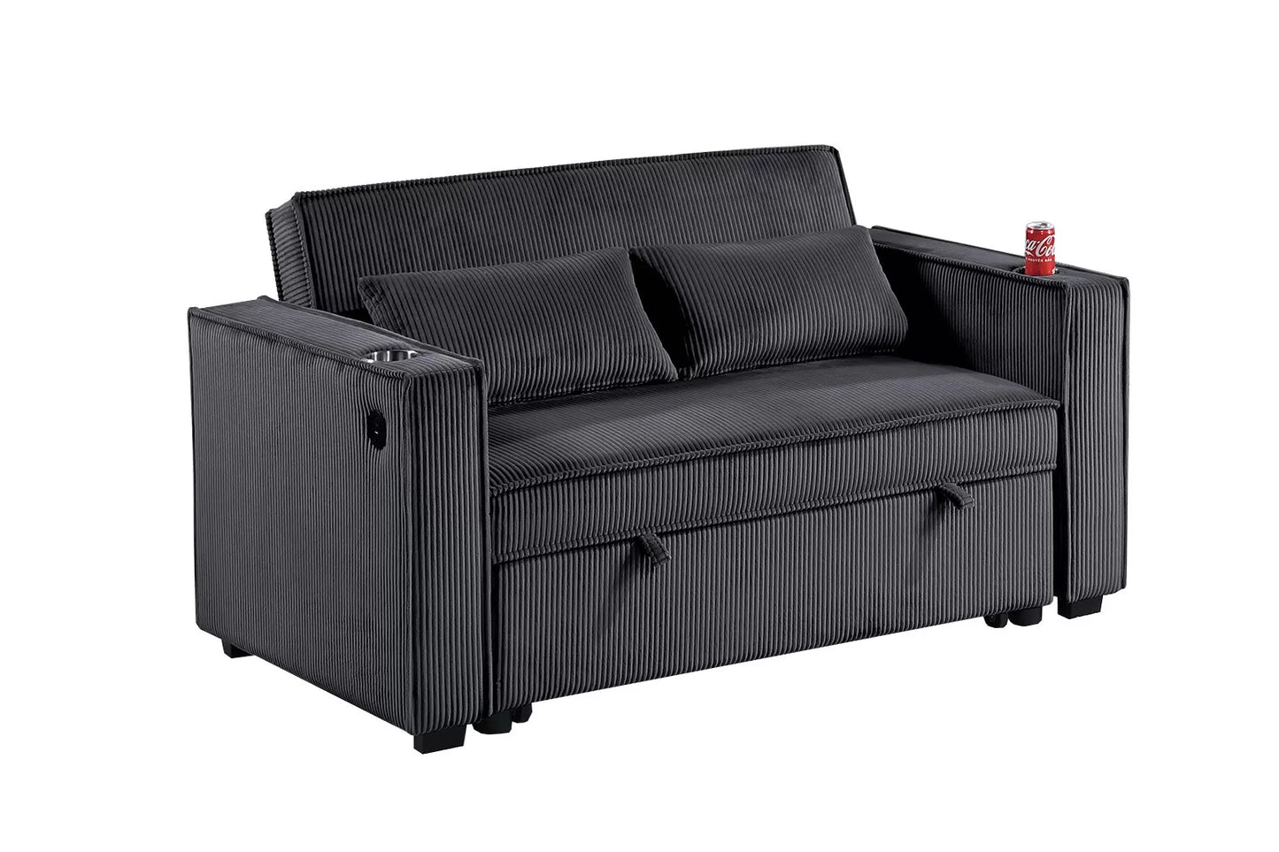 F8568 Black Convertible Sofa — view 8