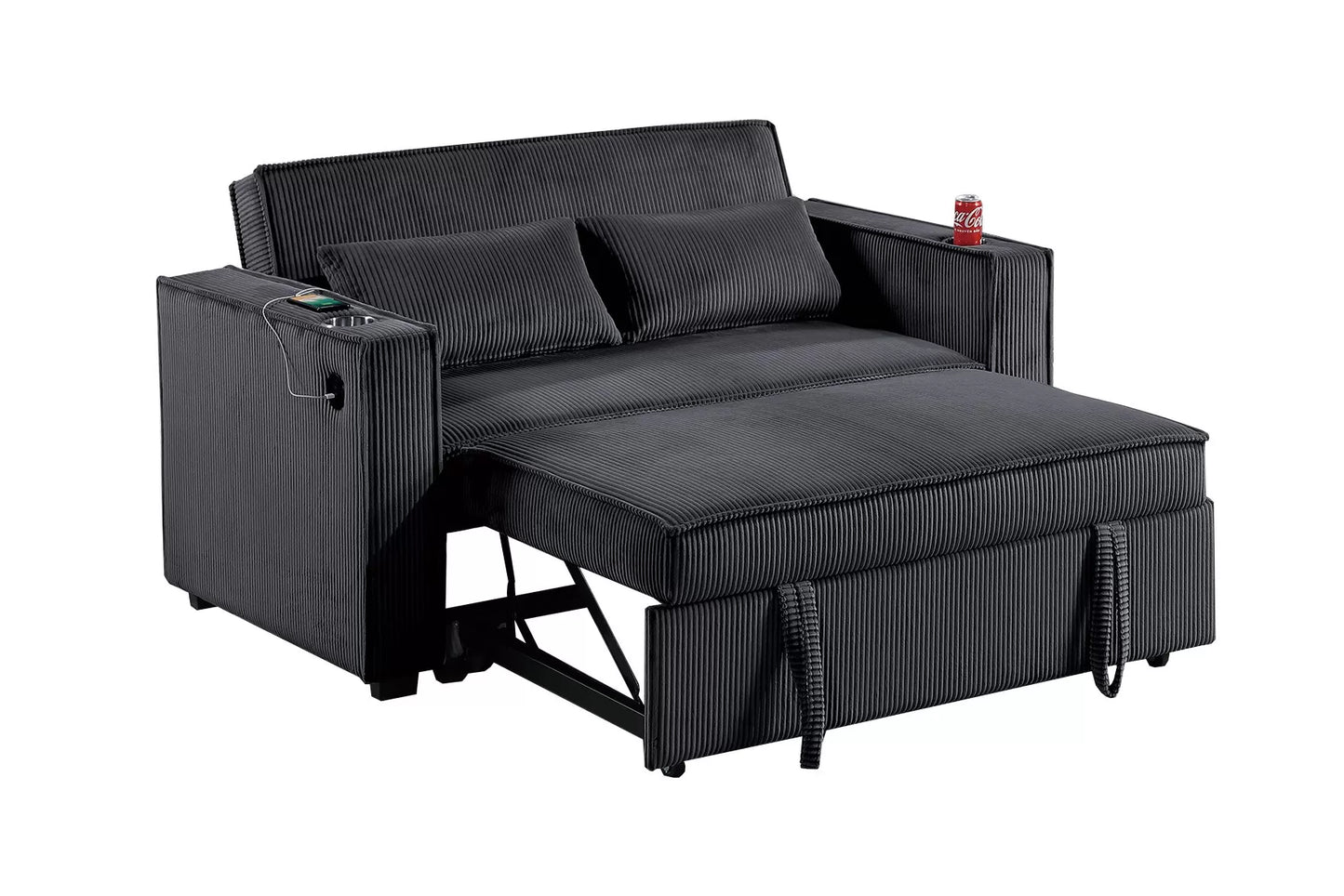 F8568 Black Convertible Sofa — view 9