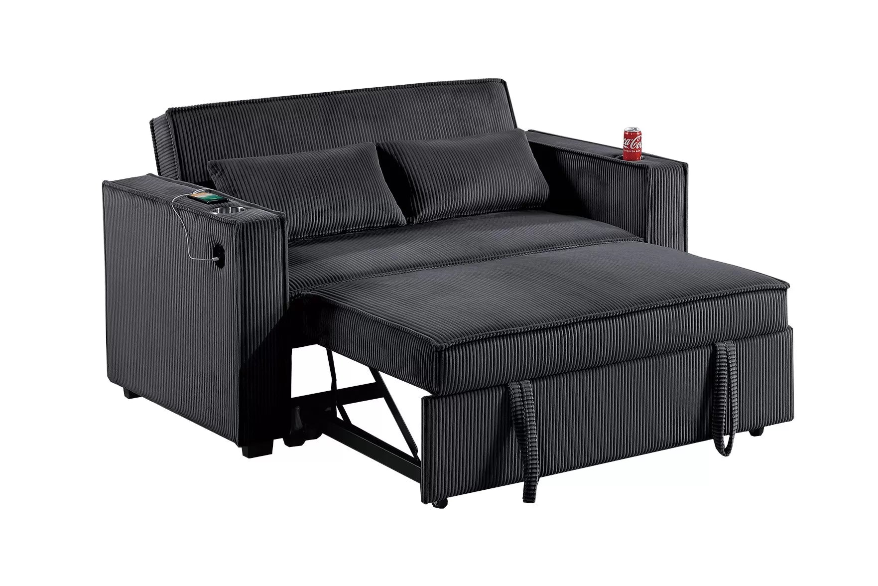 F8568 Black Convertible Sofa — view 9