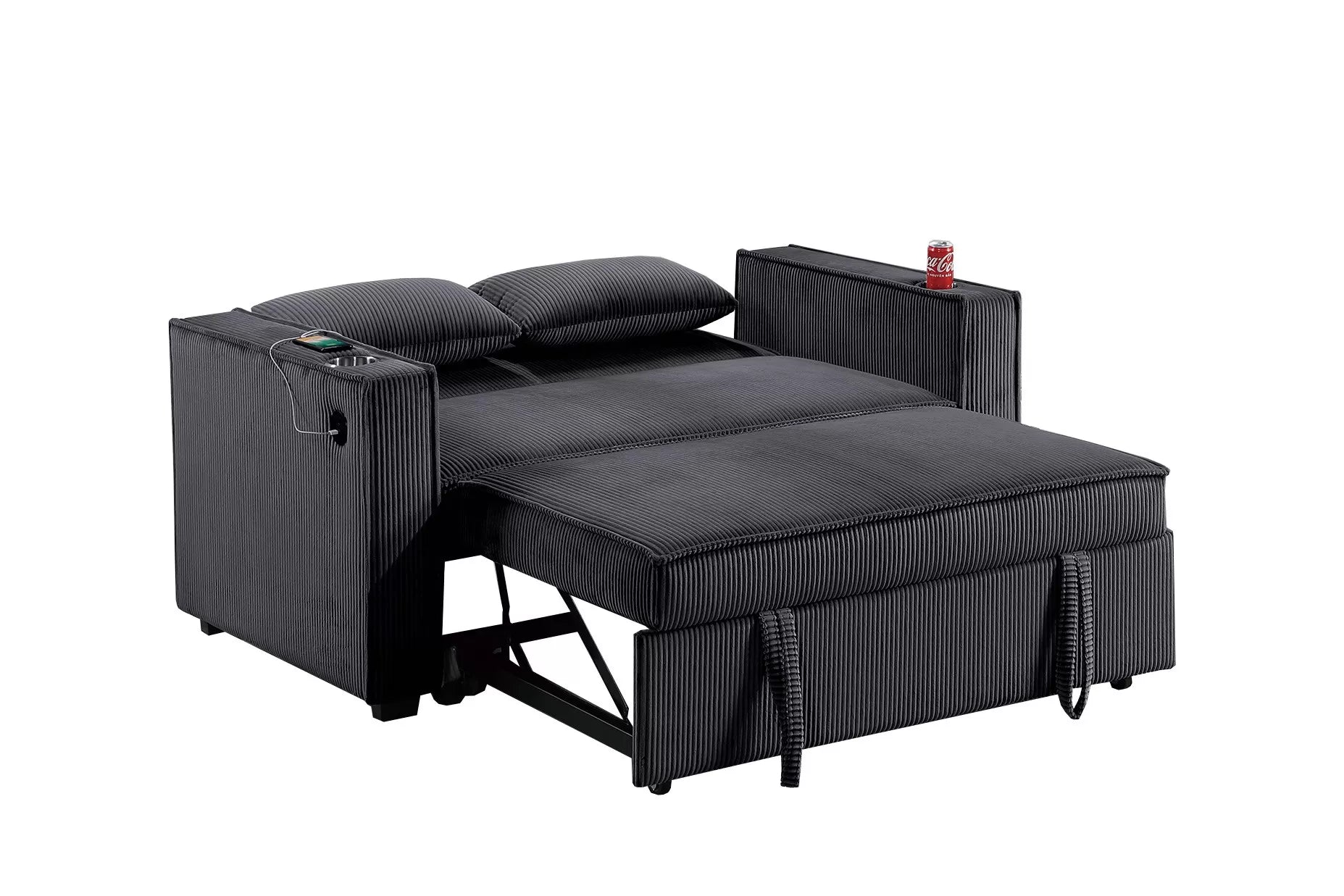 F8568 Black Convertible Sofa — view 10
