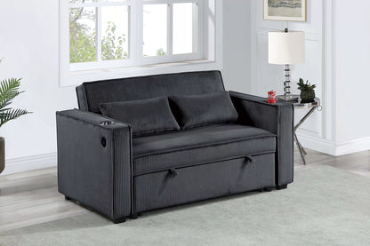 F8568 Black Convertible Sofa — main view
