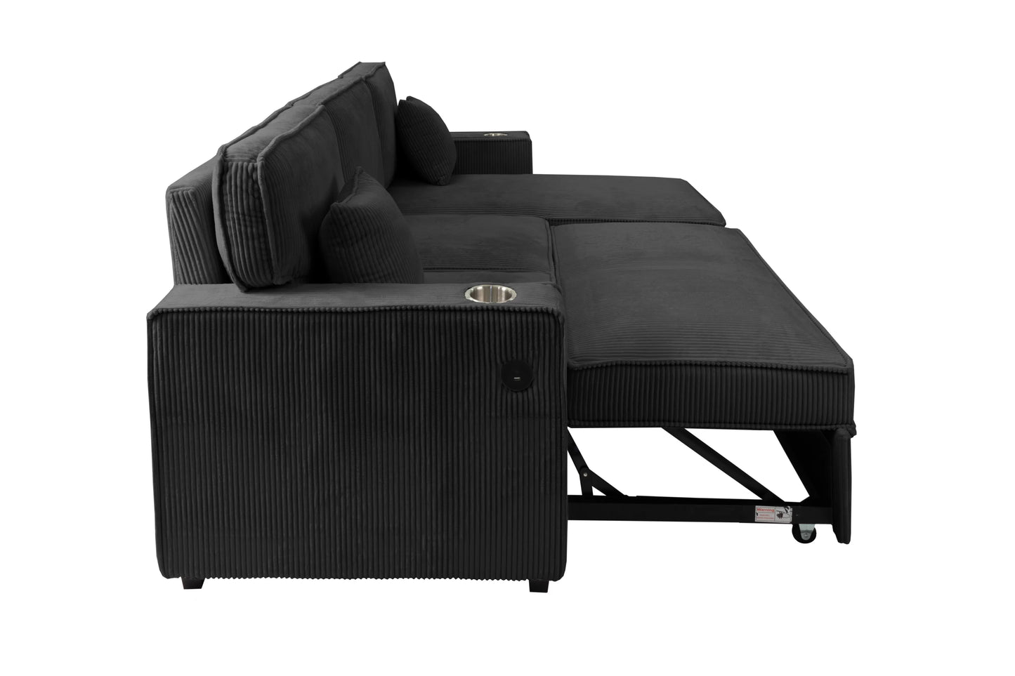 F8572 Black Convertible Sectional — view 6
