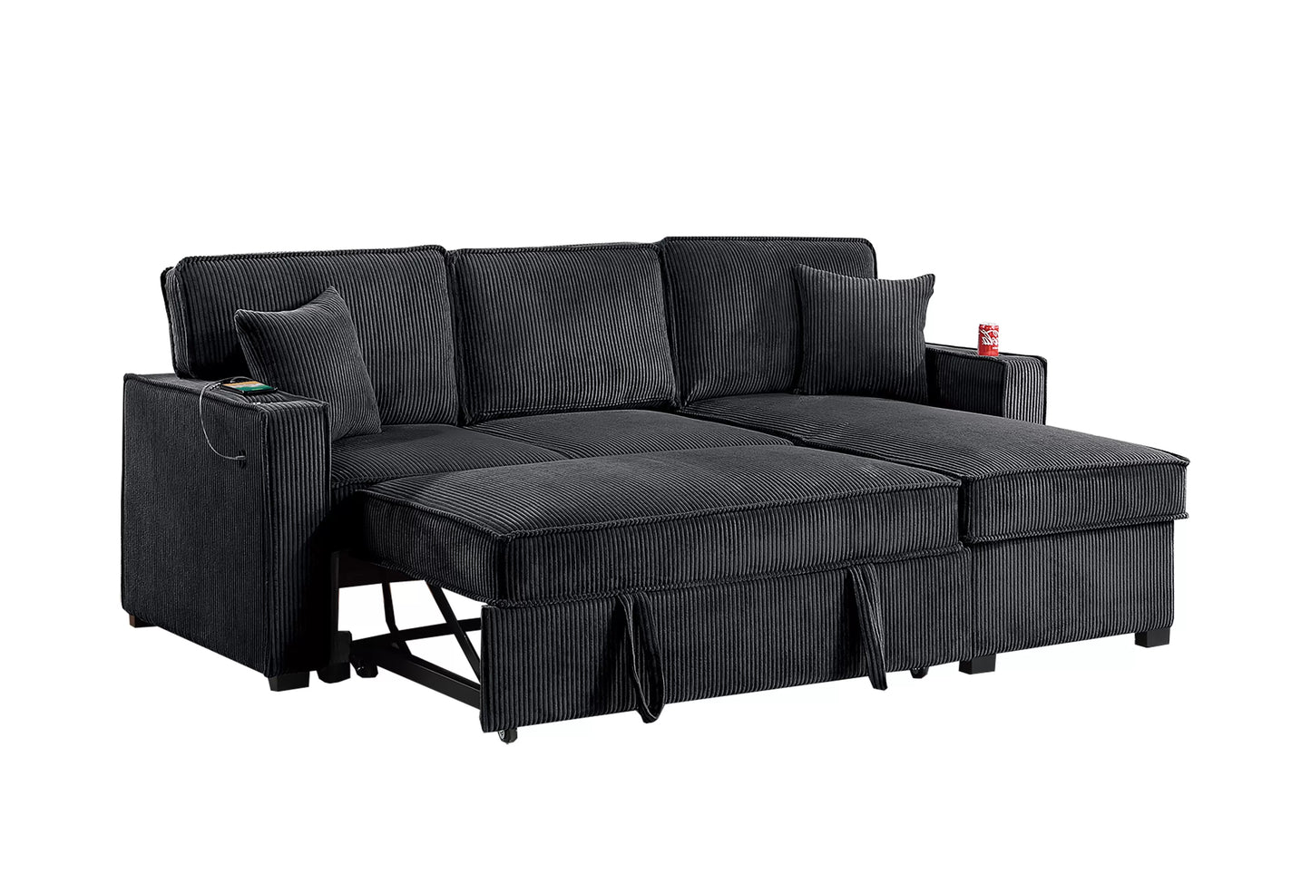 F8572 Black Convertible Sectional — view 7