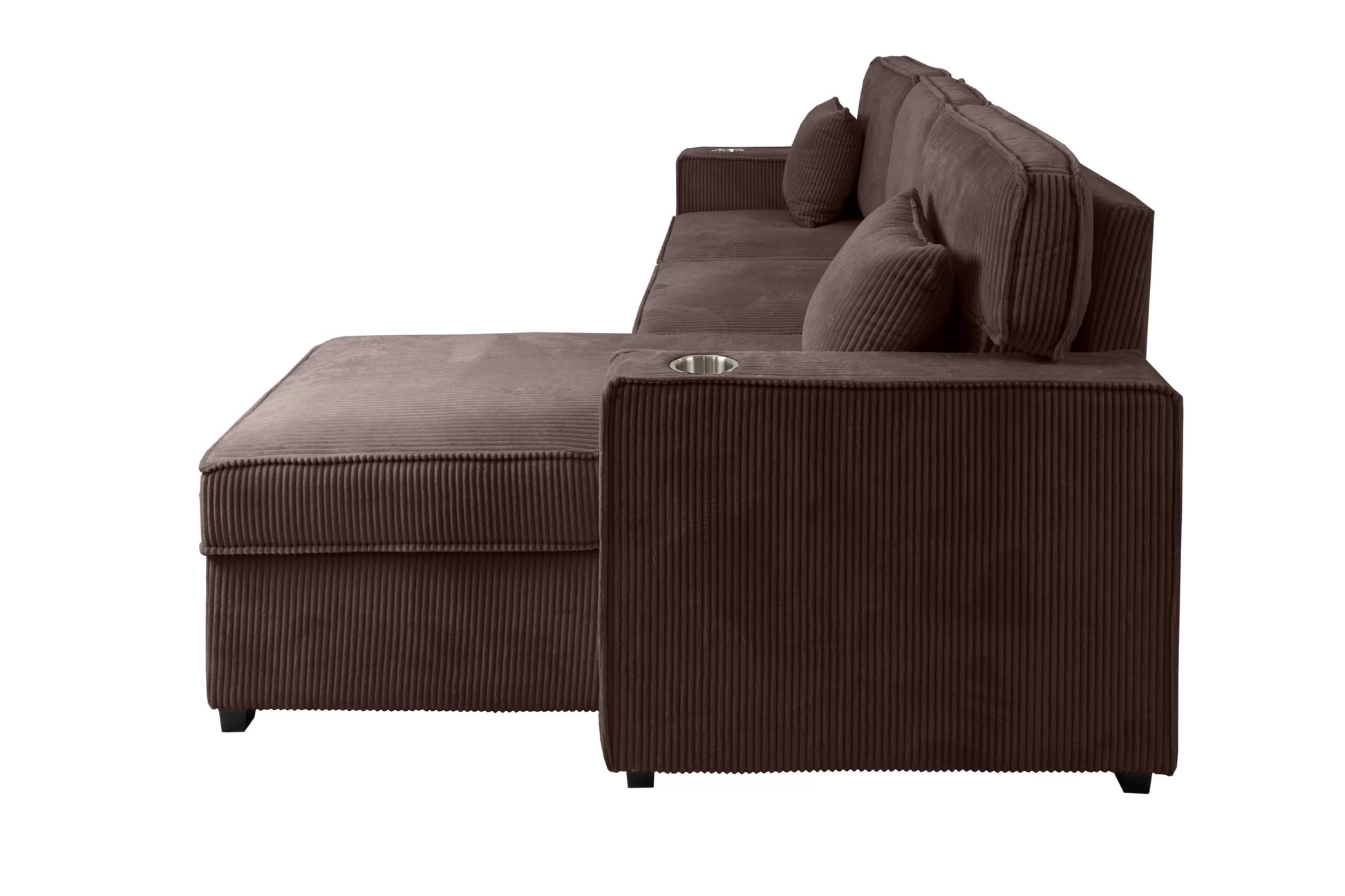 F8573 Chocolate Convertible Sectional — view 4