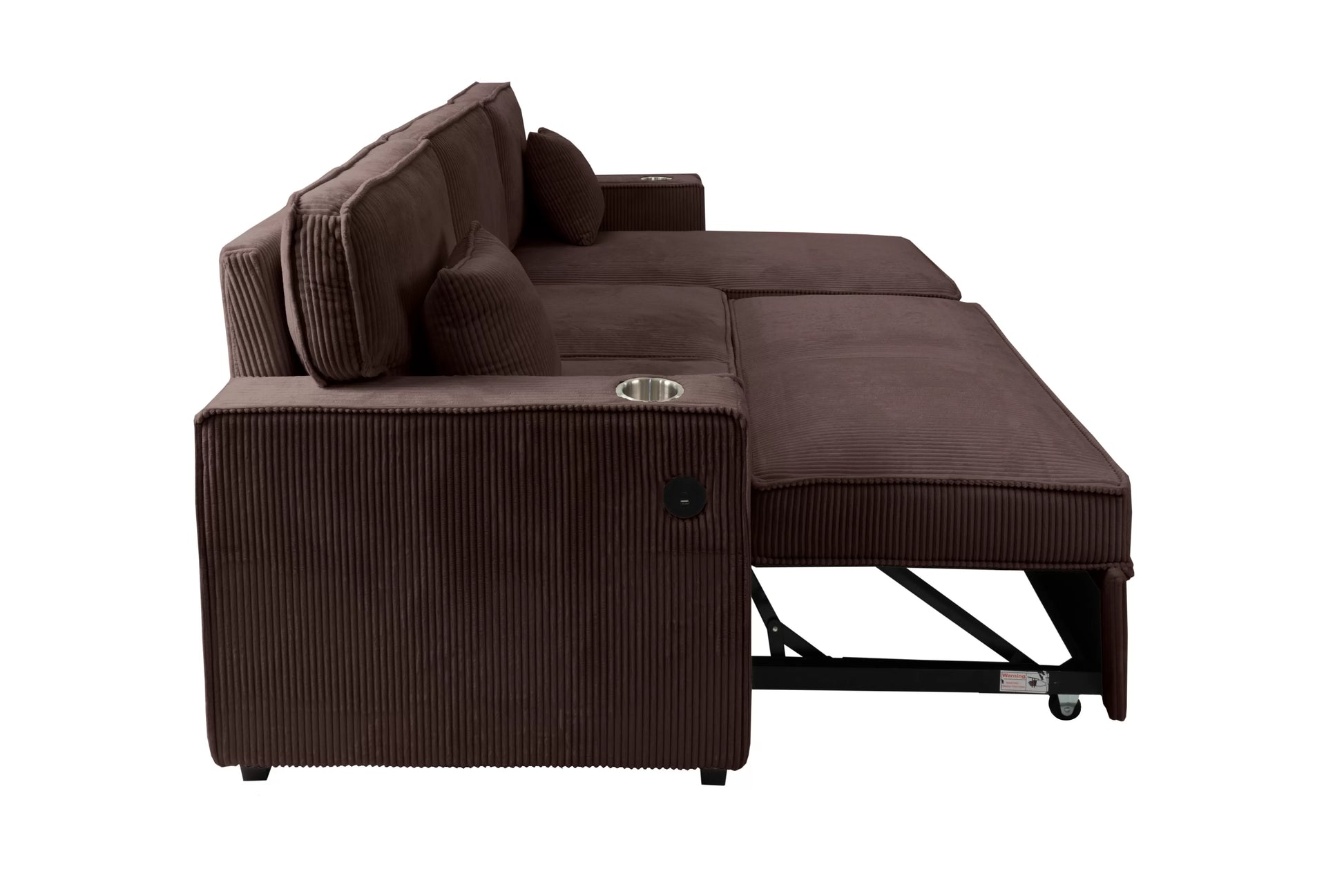 F8573 Chocolate Convertible Sectional — view 6