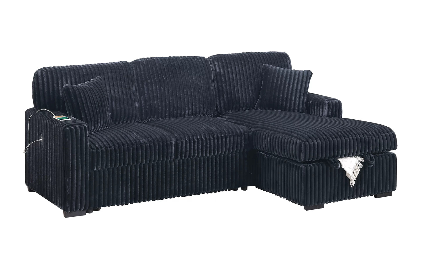 F8574 Black Convertible Sectional — view 3