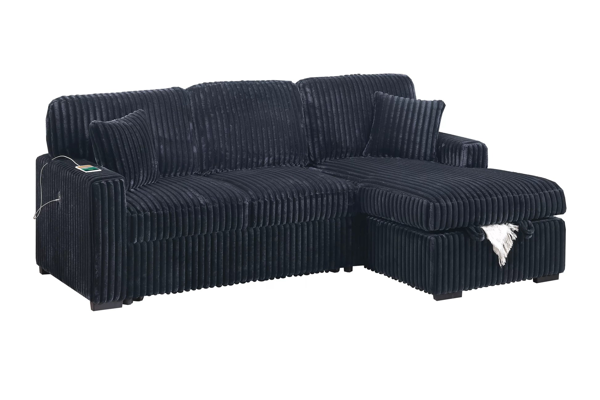 F8574 Black Convertible Sectional — view 3