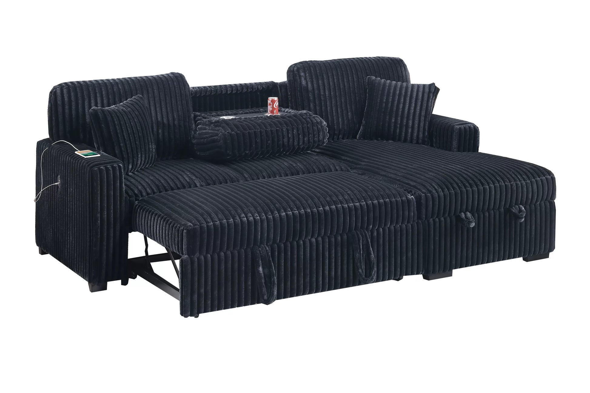 F8574 Black Convertible Sectional — view 4