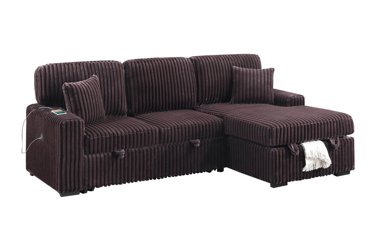 F8575 Coffee Convertible Sectional — view 3