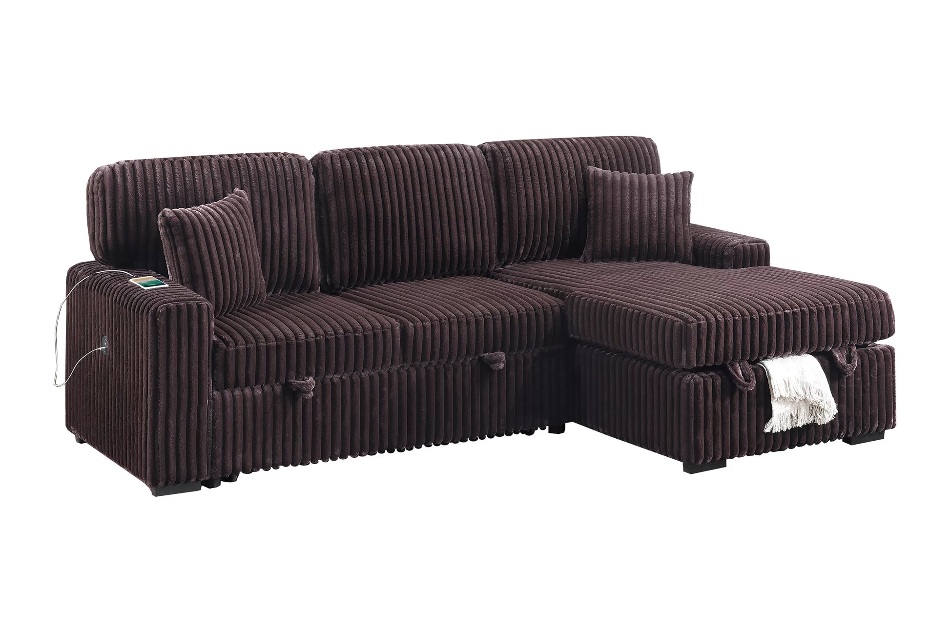 F8575 Coffee Convertible Sectional — view 3