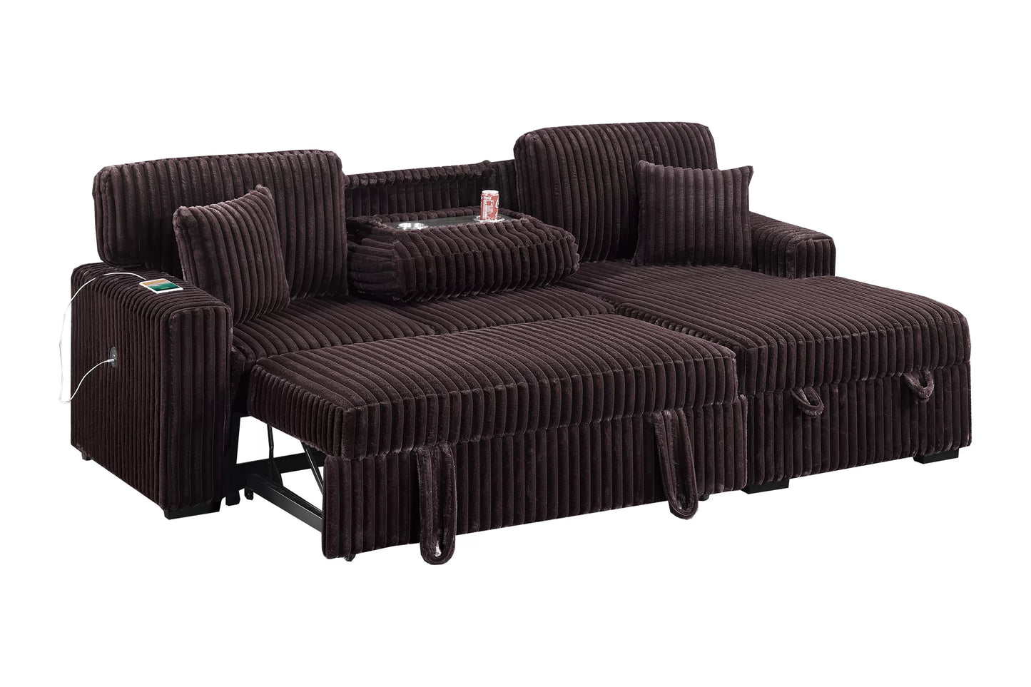 F8575 Coffee Convertible Sectional — view 4