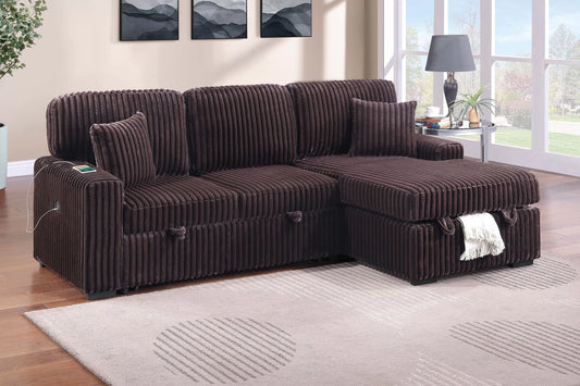 F8575 Coffee Convertible Sectional — main view