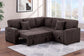 F8576 Chocolate 3-Piece Convertible Sectional — view 2