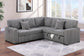 F8577 Smoke 3-Piece Convertible Sectional — main view