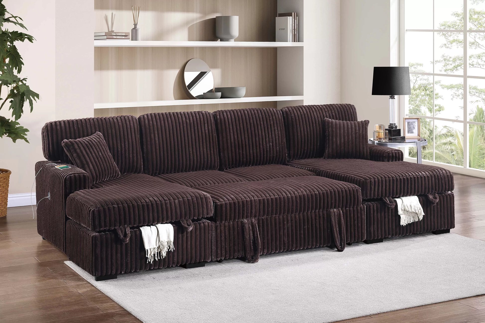 F8583 Coffee 3-Piece Convertible Sectional — view 2