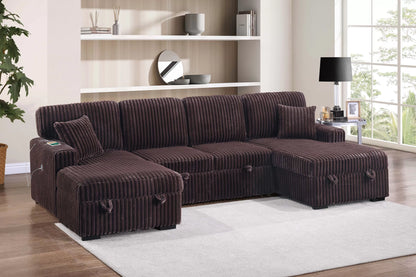 F8583 Coffee 3-Piece Convertible Sectional — main view