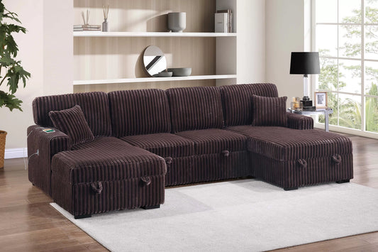 F8583 Coffee 3-Piece Convertible Sectional — main view