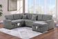 F8585 Smoke 4-Piece Convertible Sectional — main view