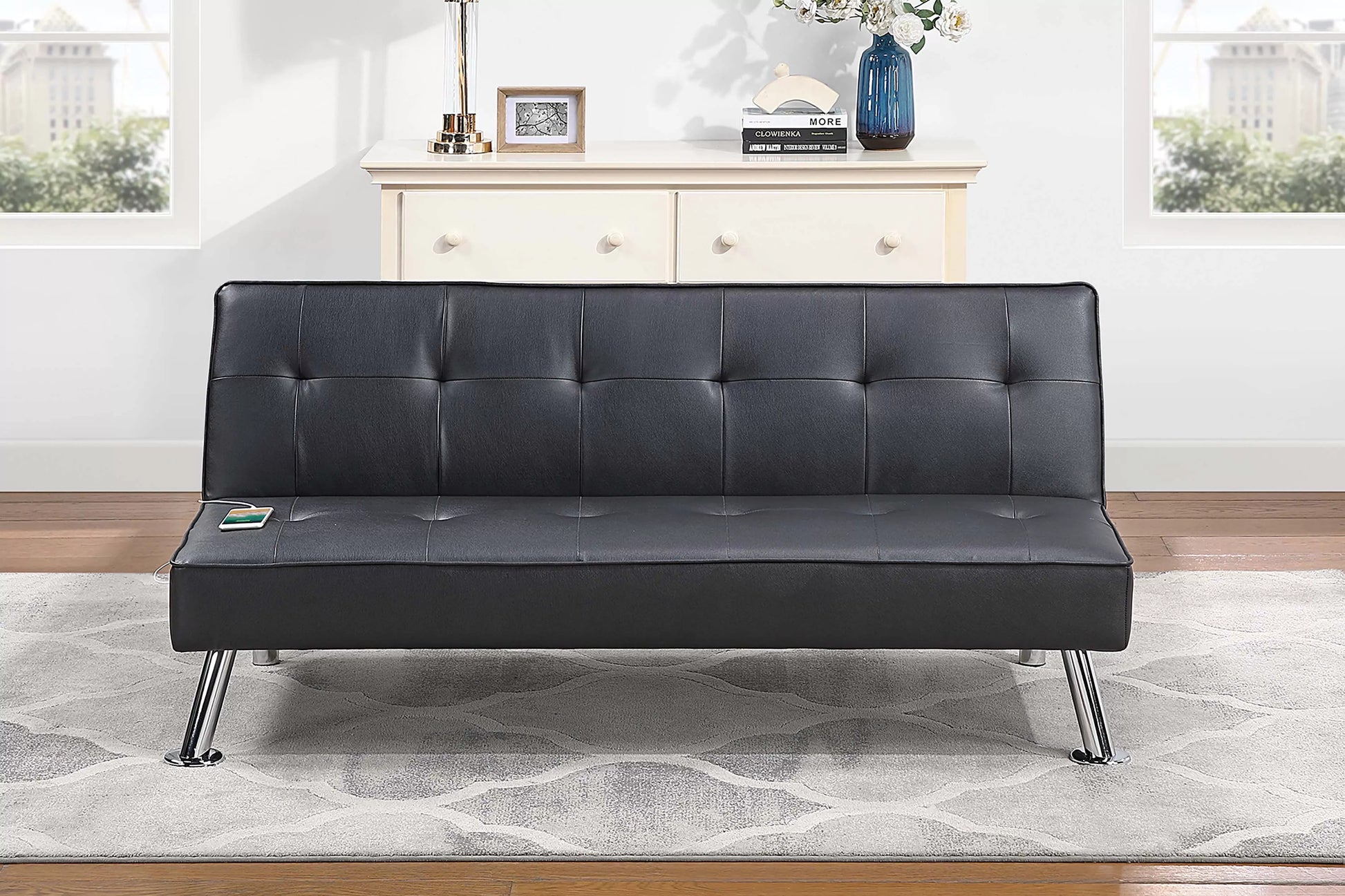 F8586 Black Adjustable Sofa