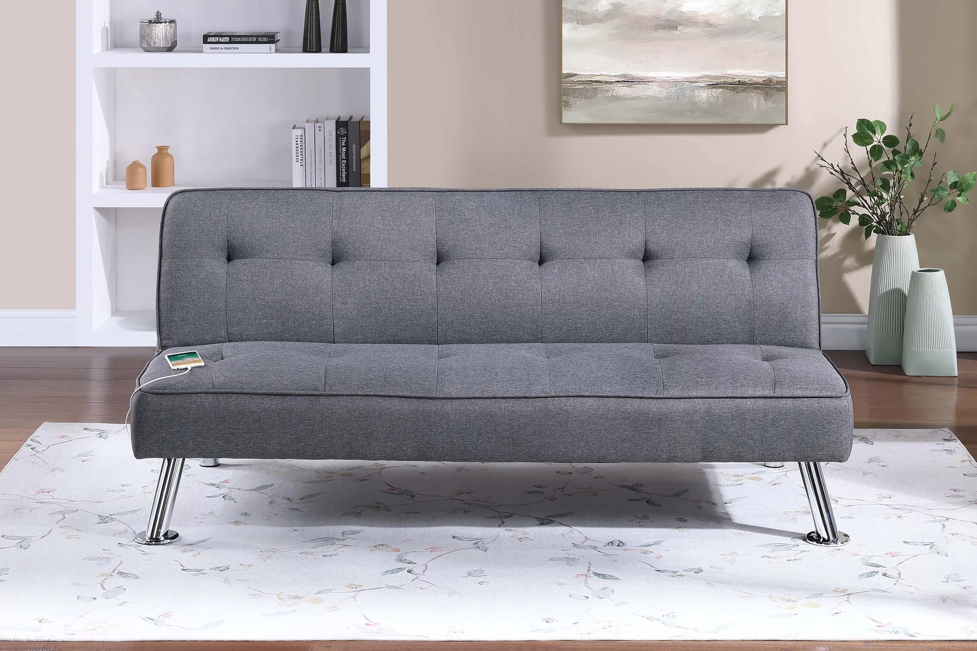 F8587 Blue Gray Adjustable Sofa