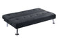 Black convertible futon sofa F8588 seating position