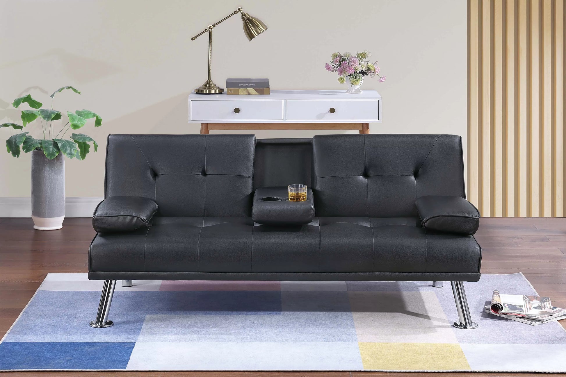 F8589 Black Adjustable Sofa