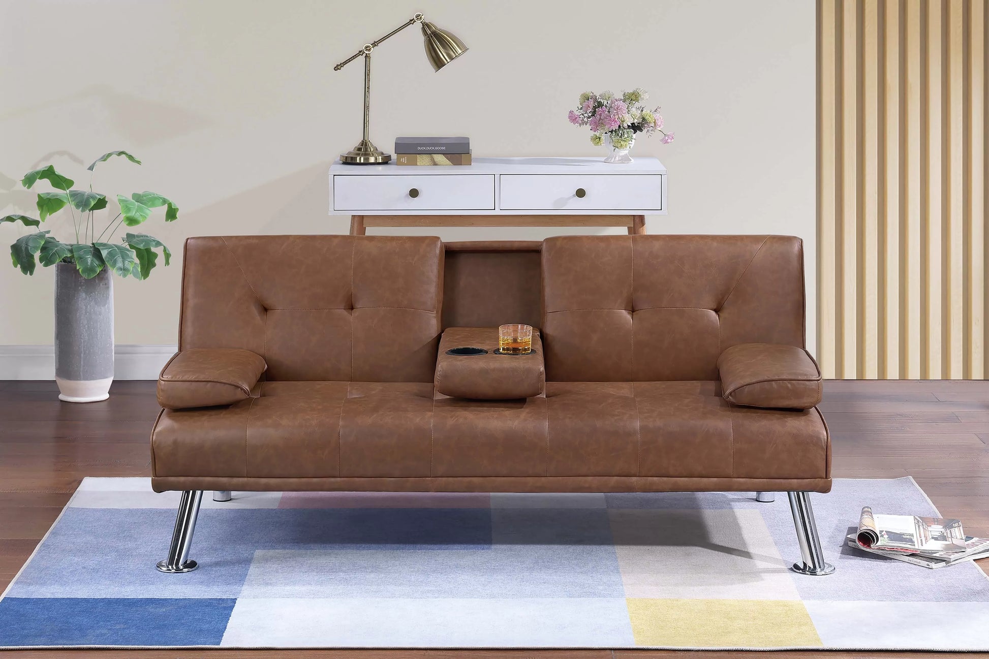 F8590 Brown Adjustable Sofa