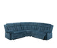 Dark Blue Chenille Power Reclining Sectional with USB - Dark Blue