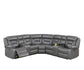 Power Reclining Sectional with Dual Consoles - Gray