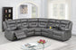 Power Reclining Sectional with Dual Consoles - Gray