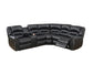Bonded Leather Power Reclining Sectional - Black