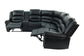 Bonded Leather Power Reclining Sectional - Black