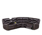 Bonded Leather Power Reclining Sectional - Brown