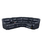 Ink Blue Gel Leatherette Power Reclining Sectional - Ink Blue