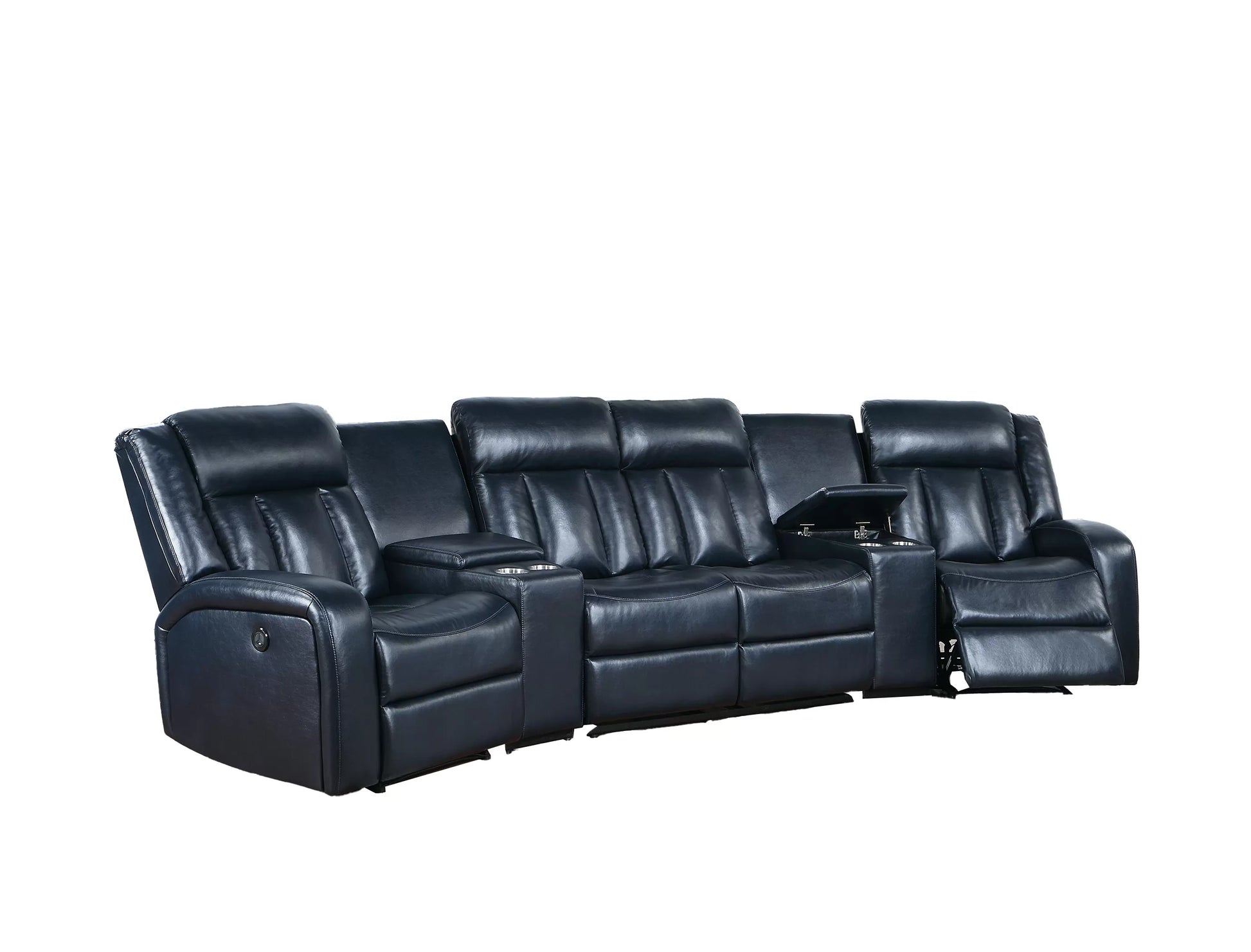 Navy Blue 5-Piece Power Motion Sectional - Navy Blue