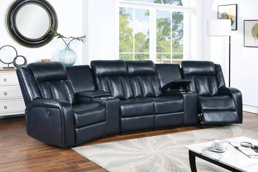 Navy Blue 5-Piece Power Motion Sectional - Navy Blue