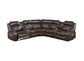 Gel Leatherette Power Reclining Sectional with Wireless Charging - Brown