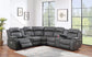 Gel Leatherette Power Reclining Sectional with Wireless Charging - Charcoal