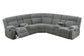 Corduroy Power Motion Sectional with Dual Consoles - Smoke