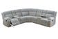 Corduroy Power Motion Sectional with Dual Consoles - Ash