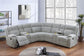 Corduroy Power Motion Sectional with Dual Consoles - Ash