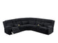 Corduroy Power Motion Sectional with Dual Consoles - Black