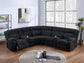Corduroy Power Motion Sectional with Dual Consoles - Black