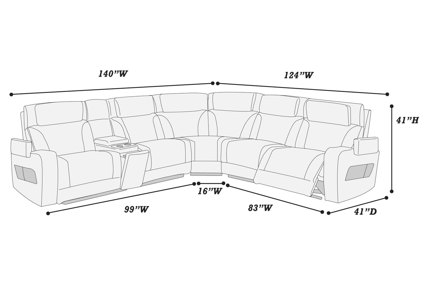 Top-Grain Leather Match Zero-Gravity Power Motion Sectional - Black