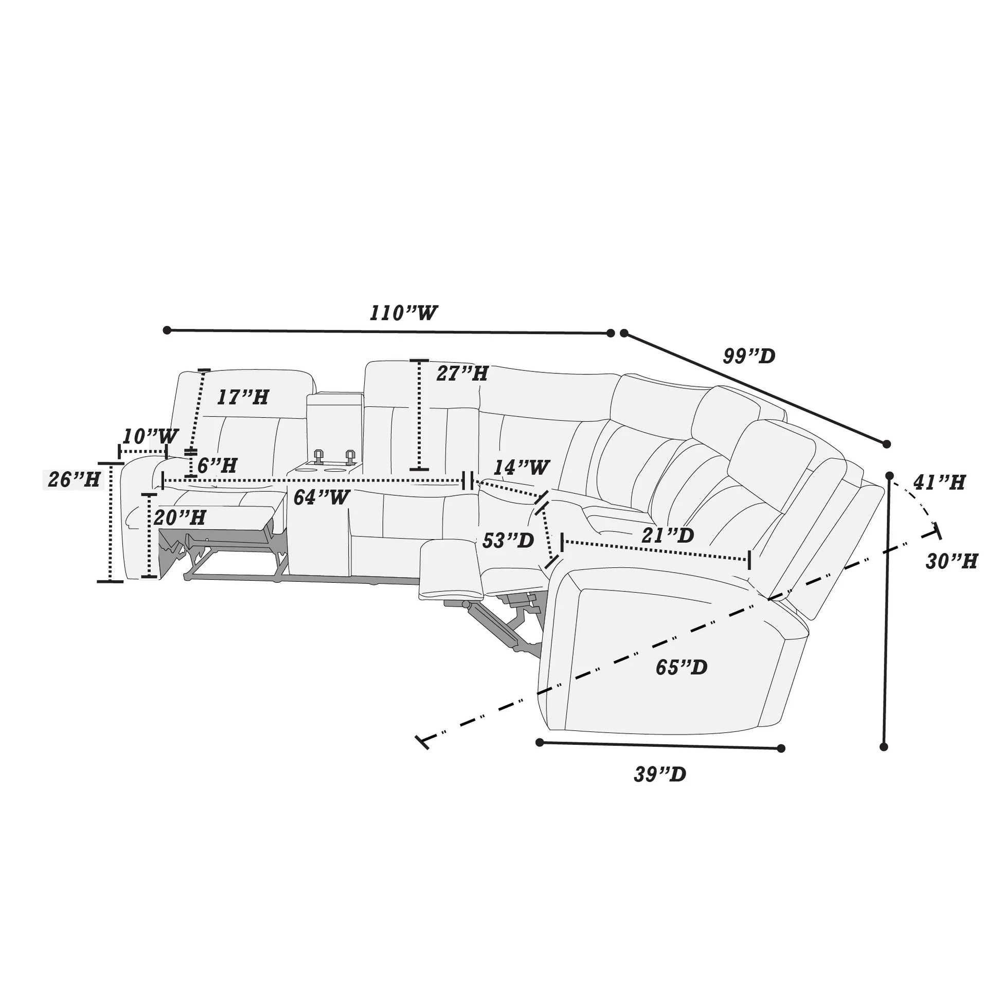 Poundex F8760 sectional additional view 7