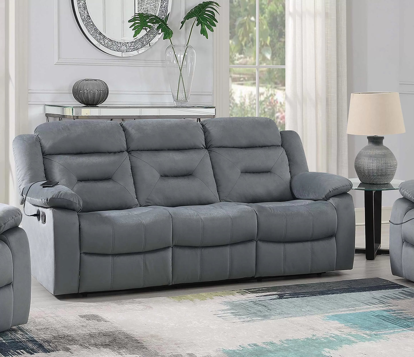 Dark Gray F8796 sofa and F8795 loveseat authentic Poundex image 1
