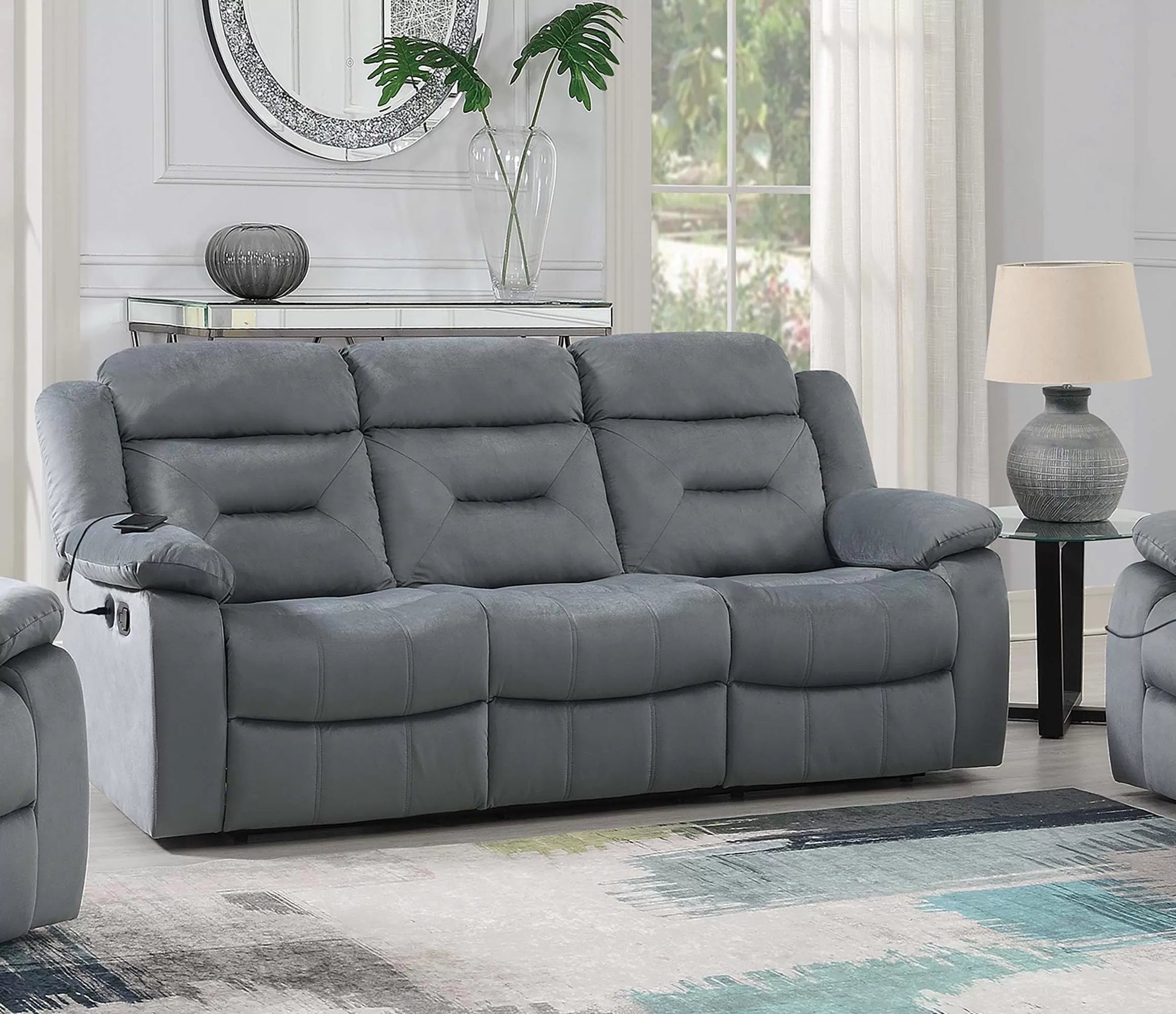 Dark Gray F8796 sofa and F8795 loveseat authentic Poundex image 1